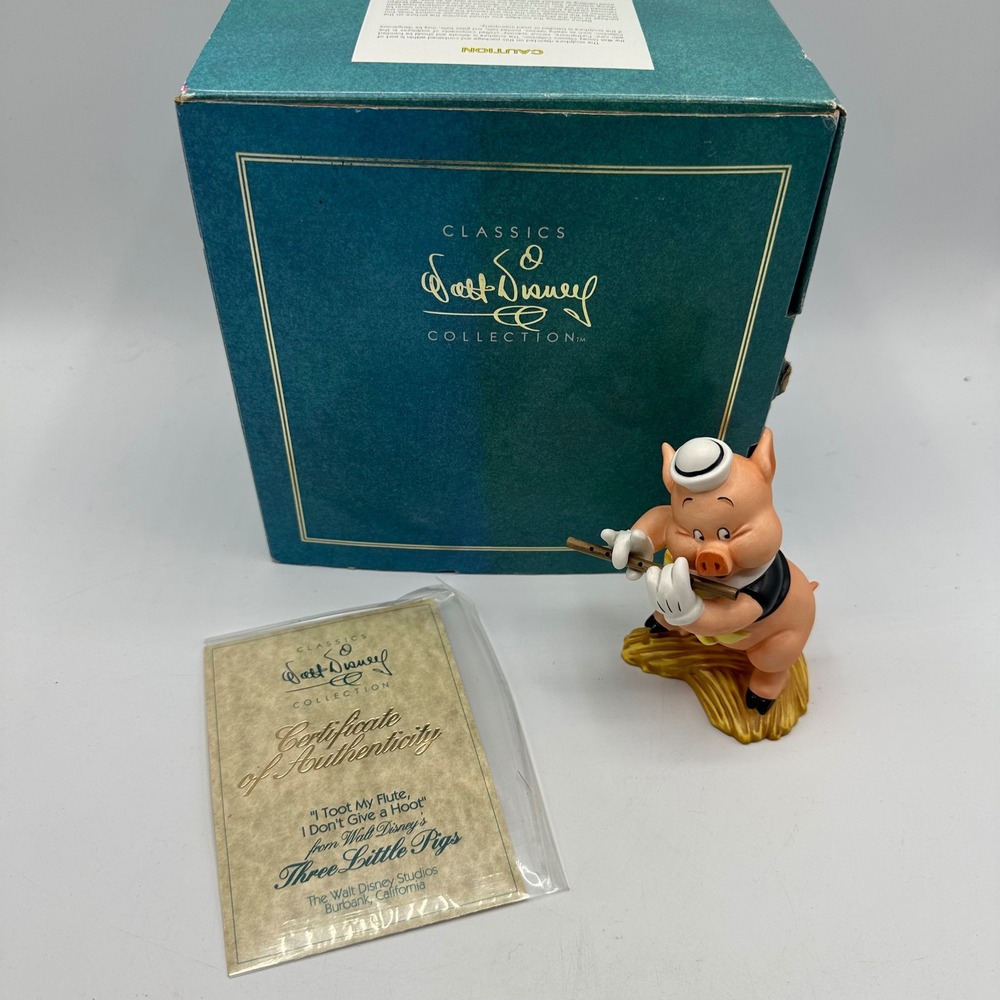 WDCC Disney 3 Little Pigs Fifer I Toot My Flute I Don't Give A Hoot Figurine COA